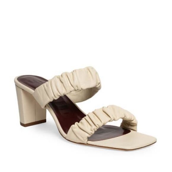 STAUD Frankie Ruched Slide Sandal in Nectarine - Picture 4 of 12